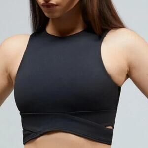 What Waist Black ThermaTech™ Sculpt Sports Bra Removable Padding Sz: L